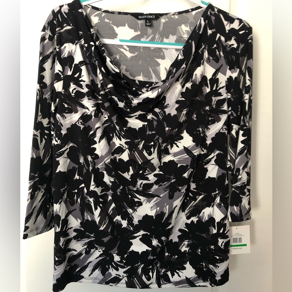 Blouse Ellen Tracy, back & while. Large